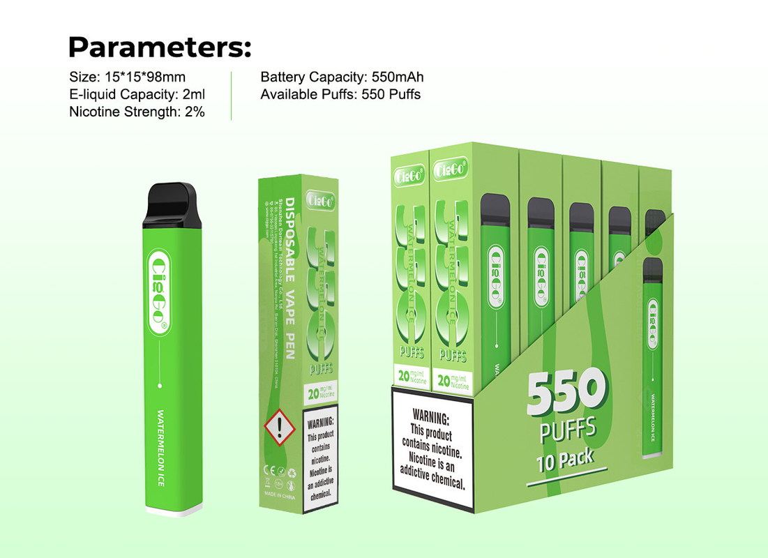 Ciggo Square ELF BAR 600 Disposable Pod Device 550mAh TPD Approved